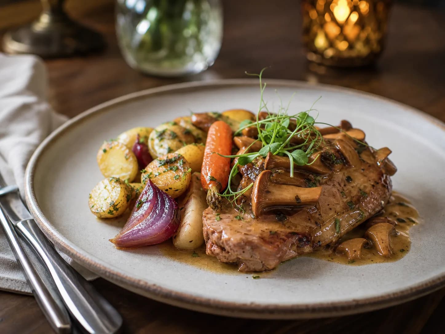 Wymienne zdjęcie dania w restauracyjnym stylu